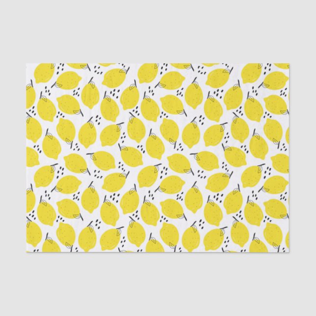 Papier Mousseline Découpage Abstrait Motif de fruits de citron (Recto)