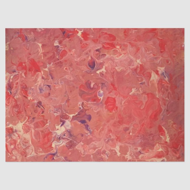 Papier Mousseline Découpage Abstrait rouge violet (Recto)