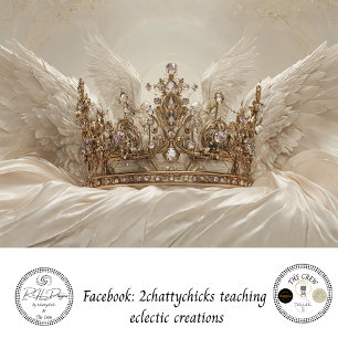 Papier Mousseline Découpage Aile d'ange Couronne dorée Royauté divin