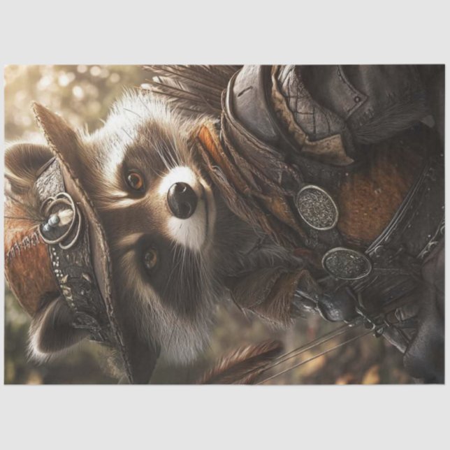 Papier Mousseline Découpage Anthropomorphique Raccoon Robyn Hood (Recto)