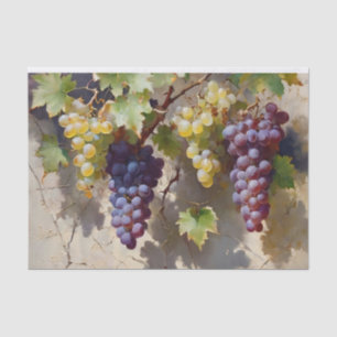 Papier Mousseline Découpage aquarelle des raisins et des vignes
