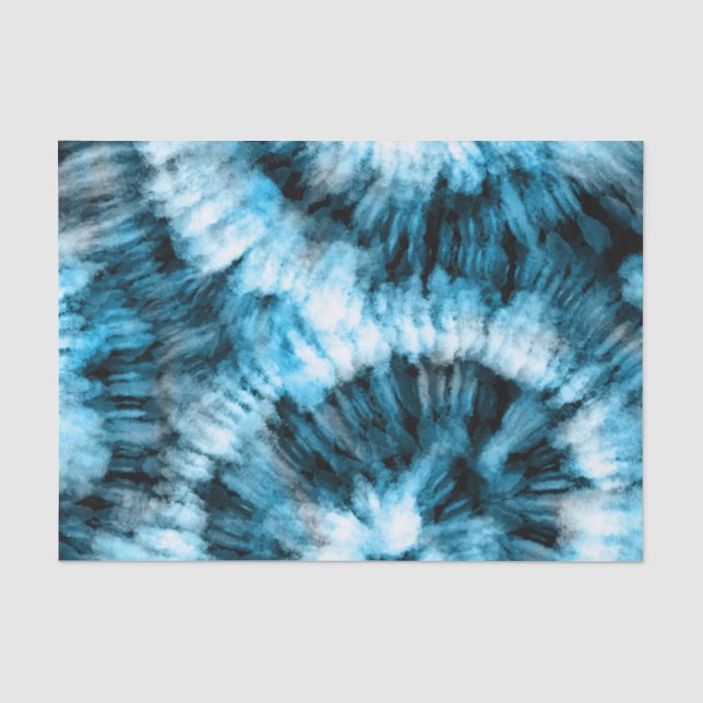 Papier Mousseline Découpage Aquarelle marine Teinture bleue (Recto)