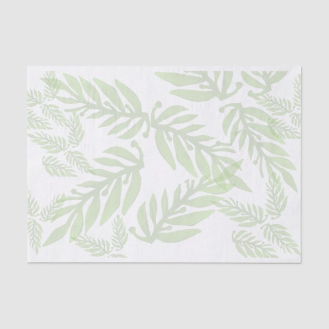 Papier Mousseline Découpage Arrière - plan vert feuilleté (Recto)