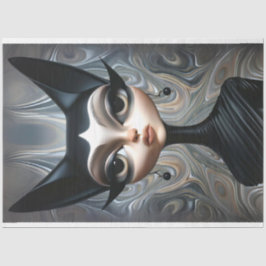 Papier Mousseline Découpage Art Déco Sphinx Sophistiqué Chat