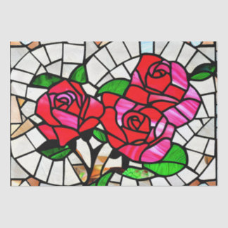 Papier Mousseline Découpage Art Mosaïque rose