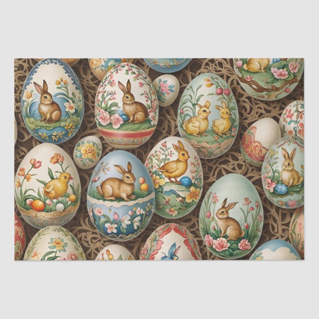 Papier Mousseline Découpage Art OEuf de Pâques (Recto)