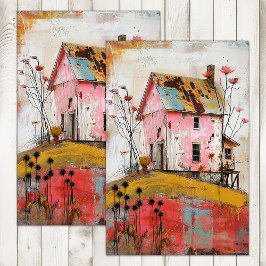 PAPIER MOUSSELINE DÉCOUPAGE ARTISTIQUE DE LA FERME RUSTIQUE MÉDIA