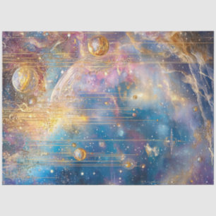 Papier Mousseline Découpage Bande dessinée fantastique Scène Gold Bl