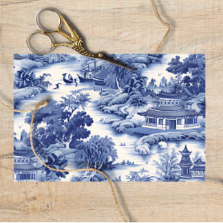 Papier Mousseline Découpage bleu saule