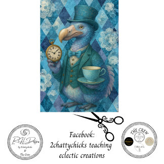 Papier Mousseline Decoupage Blue Dodo Timekeeper Tea Character