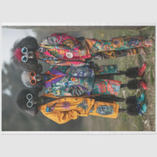 Papier Mousseline Découpage Boho Hippie Poodles Standard