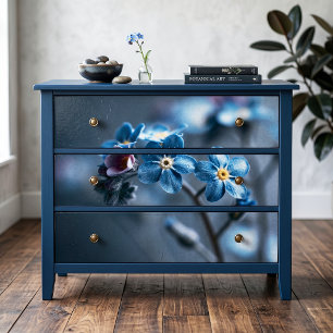 Papier Mousseline Découpage botanique Forget-Me-Not Indigo foncé Moo