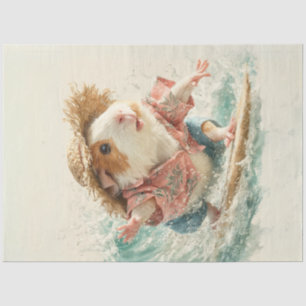 Papier Mousseline Découpage Brown Otter blanc surf Océan