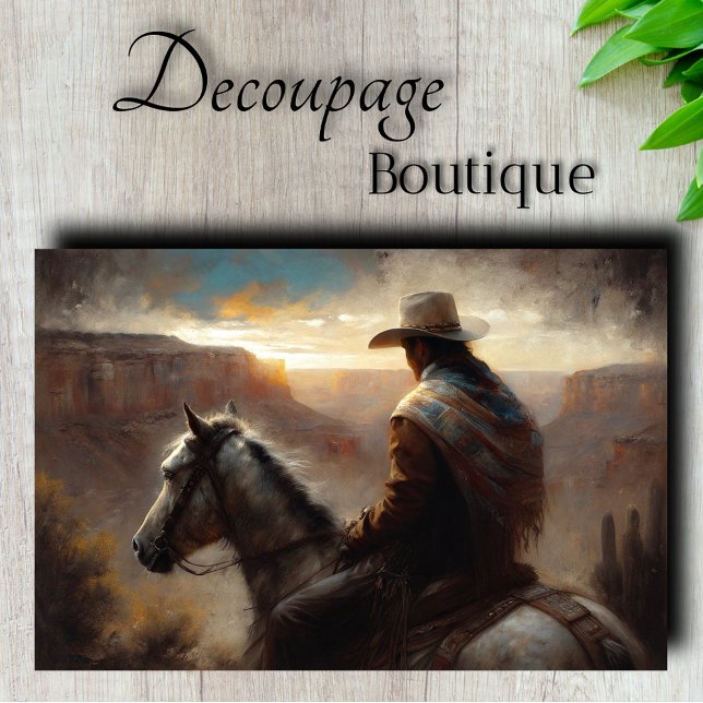 Papier Mousseline Découpage Canyon Horseman (Canyon Horseman Decoupage Tissue Paper)