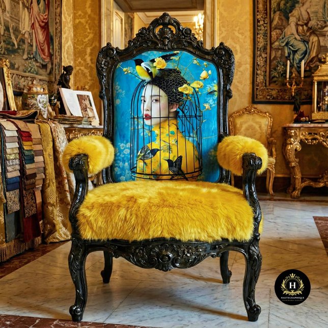 Papier Mousseline Découpage Casquette de cage à oiseaux bleu jaune v (Créateur téléchargé)