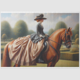 Papier Mousseline Découpage Cheval équestre en papier de tissus