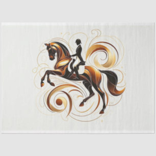 Papier Mousseline Découpage Cheval équestre en papier de tissus