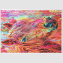 Découpage Cheval Peint Vibrant couleur de l'eau