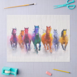 Papier Mousseline Découpage Chevaux de galop de spectre sauvage