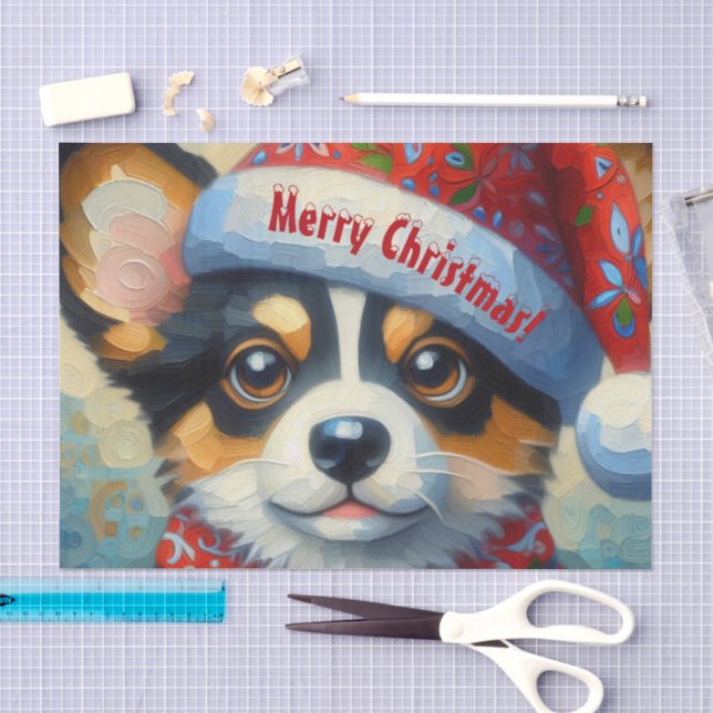 Papier Mousseline Découpage Chien Chien Chien Chien Chien De Noël (Artisanat)