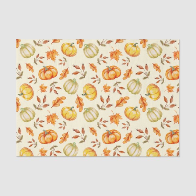 Papier Mousseline Découpage Citrouilles Halloween Thanksgiving (Recto)