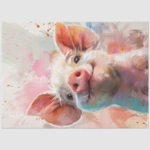 Papier Mousseline Découpage Cochon Whimsical dans un pays d'merveill