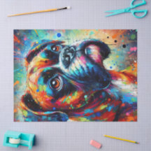 Découpage couleur Pop Art Boxer Chien