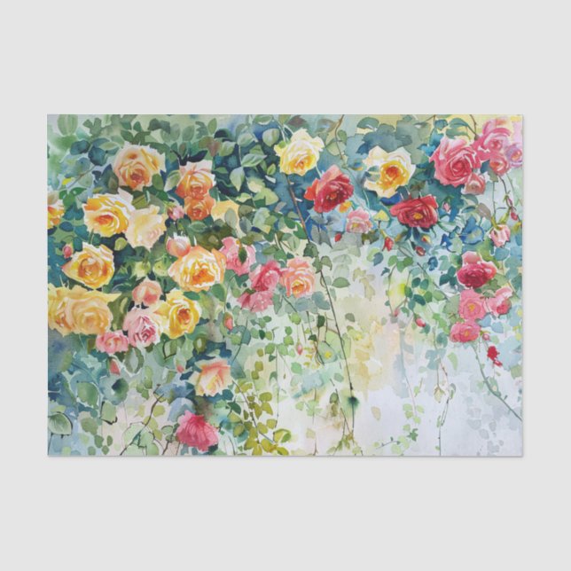 Papier Mousseline Découpage couleur Rose aquarelle (Recto)