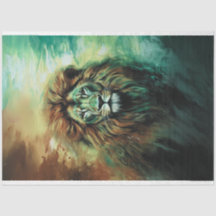 Découpage couleur vive du lion africain