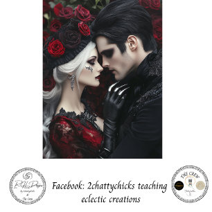 Papier Mousseline Découpage Couple Gothique Steampunk Saint-Valentin