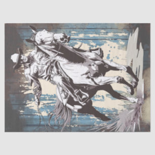 Papier Mousseline Découpage Cowboy