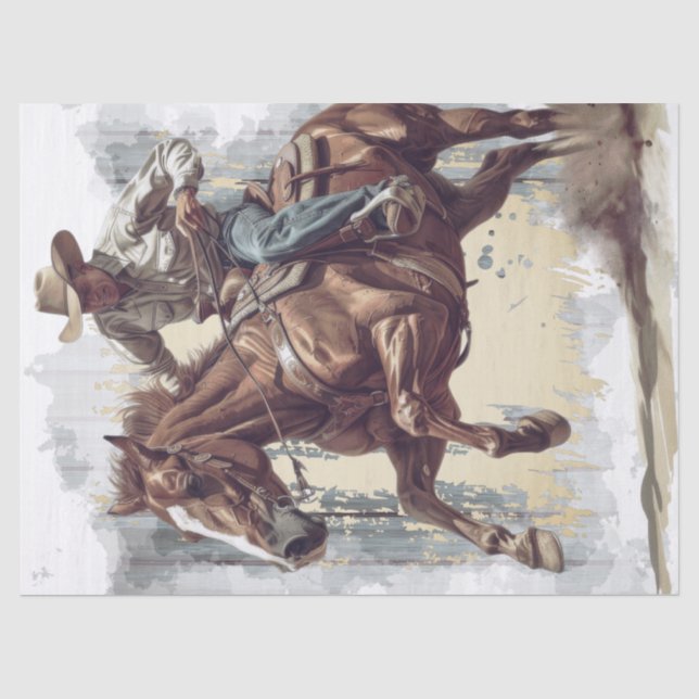 Papier Mousseline Découpage Cowboy (Recto)