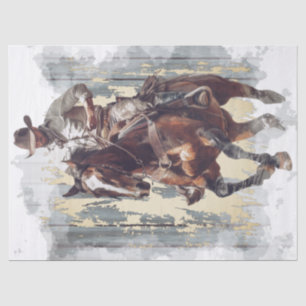 Papier Mousseline Découpage Cowboy