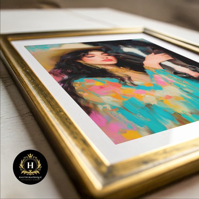 Papier Mousseline Découpage Cowgirl & Black Stallion (Créateur téléchargé)