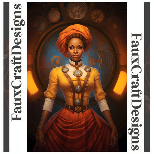 Papier Mousseline Découpage Dame Africaine Steampunk Encre Fausse 05