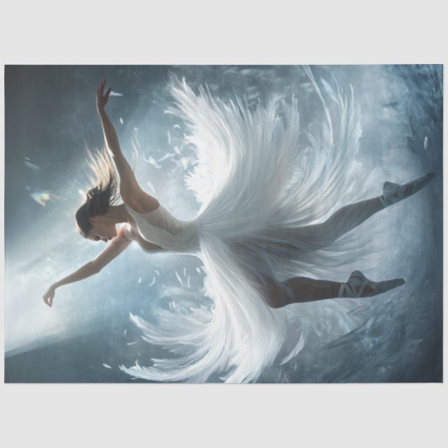 Papier Mousseline Découpage Danseur de ballet Whimsical en blanc (Recto)