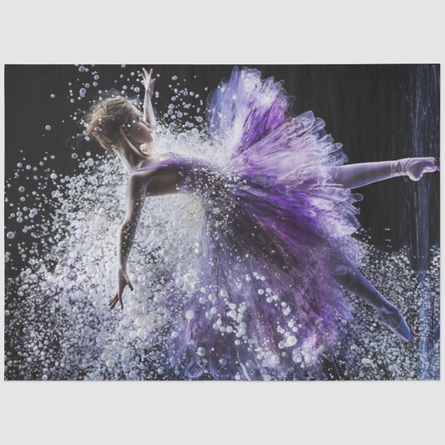 Papier Mousseline Découpage Danseur de ballet Whimsical en violet (Recto)