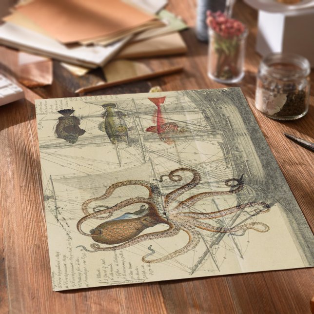 Papier Mousseline Découpage d'antiquité Ocean Vintage (Créateur téléchargé)