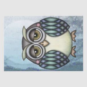 Papier Mousseline Découpage d'aquarelle Owl Cute 22 15x20