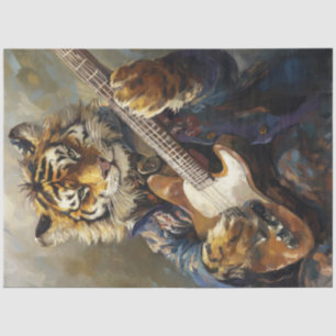 Papier Mousseline Découpage d'art de Rockstar Tiger Animal