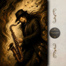 Découpage d'art de saxophone de jazz lunatique
