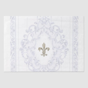 Papier Mousseline Découpage de bordure du cadre bleu Fleur de Lis