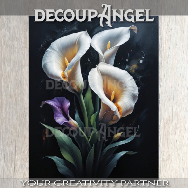 Papier Mousseline Découpage de Calla Lilies blanche (Créateur téléchargé)