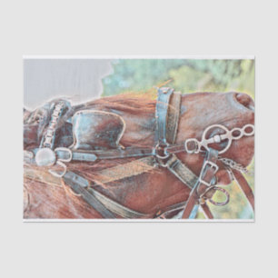 Papier Mousseline Découpage de campagne de Horse Western Rustic
