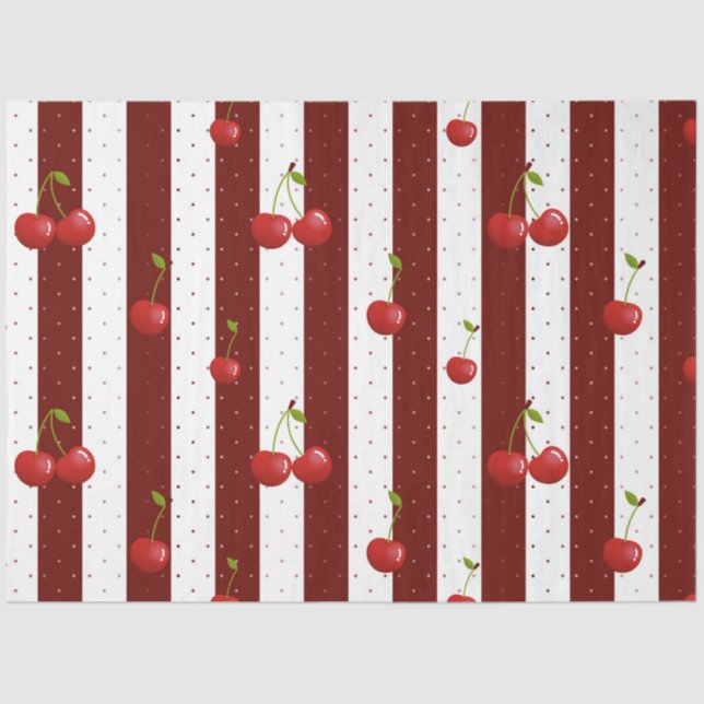 Papier Mousseline Découpage de cerises sucrées (Recto)