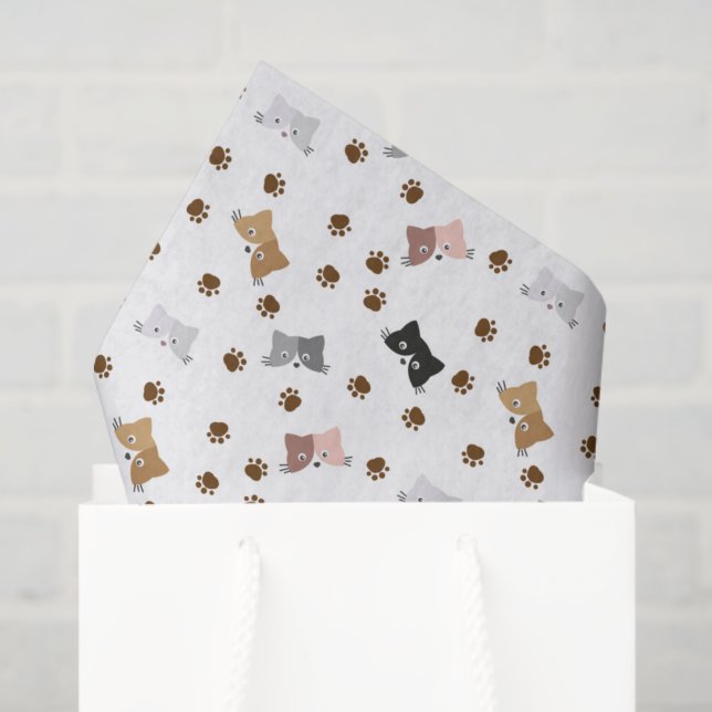 Papier Mousseline Découpage de chat (Sac cadeau)