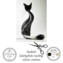Découpage de chat en silhouette noir blanc