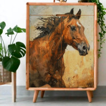 Découpage de Cheval Sauvage Aquarelle