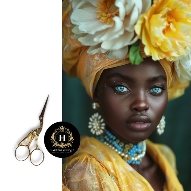 Papier Mousseline Découpage de coiffure Florale dorée (Créateur téléchargé)