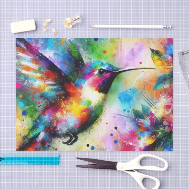 Papier Mousseline Découpage de colibri couleur Whimsical (Artisanat)